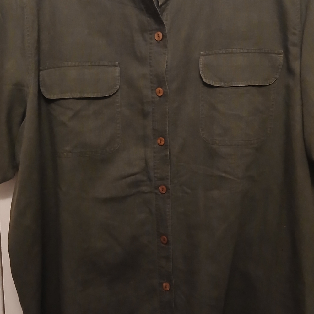 Avenue Green Military Field Jacket with Textured Cotton Blend